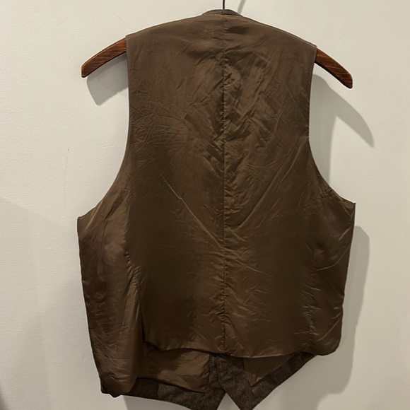 Vintage men’s vest, wool?, brown, 4 pockets, 6 buttons, size M? - Picture 3 of 4